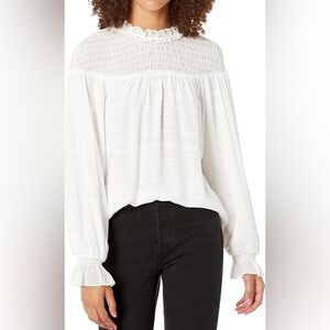 Ann Taylor White Textured Blouse